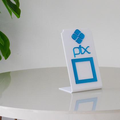 Imagem de Placa Pix Para Pagamento QR Code-   Branco