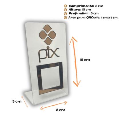 Imagem de Placa Pix Para Pagamento QR Code Cristal - Kit 2 UNID COR:Cristal com Bronze