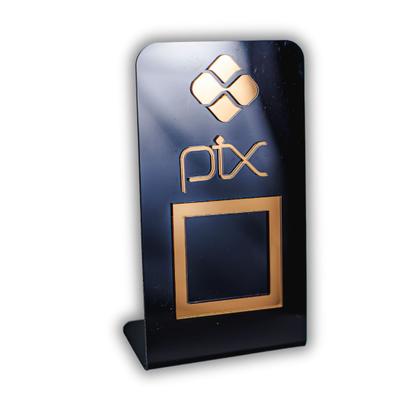 Imagem de Placa Pix Para Pagamento QR Code Em Acrílico Preta COR: Preto com Bronze