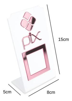 Imagem de Placa Pix Qr Code Display Pagamentos Acrílico Branco Cor
