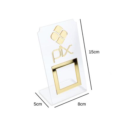 Imagem de Placa Pix QR Code Display Para Pagamentos Acrílico Transparente Loja Comércio 