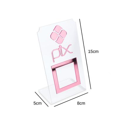 Imagem de Placa Pix QR Code Display Para Pagamentos Acrílico Transparente Loja Comércio 