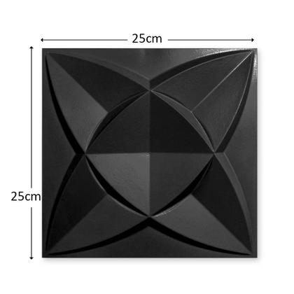 Imagem de Placa Preta PVC 25x25cm 3D Decorativa Autocolante Revestimento Plástico Auto Relevo com Vários Modelos