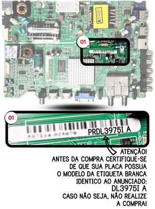 Placa principal para tv dl3975i(a) modelo 5800-a8r16b-1p00 - Vídeo