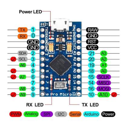 Imagem de Placa Pro Micro Atmega32u4 Compatível Com Arduino NFe