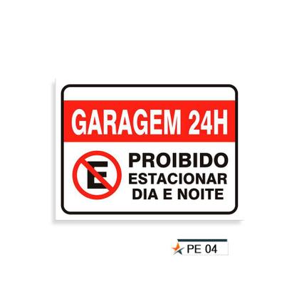 Imagem de Placa Proibido Estacionar Grande 30x40 Cm