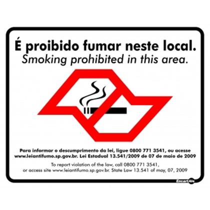 Imagem de Placa Proibido Fumar Neste Local 30x20 Cm PS611SP Encartale
