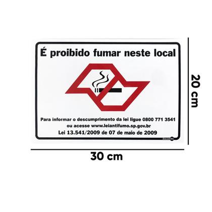 Imagem de Placa Proibido Fumar Neste Local 30x20 Cm PS611SP Encartale
