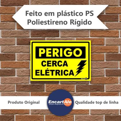 Imagem de Placa PS-168 Perigo Cerca Elétrica Kit Com 4 0,80mm 10x15