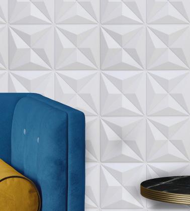 Imagem de Placa PVC 25x25cm 3D Decorativa Autocolante Revestimento Plástico Auto Relevo com Vários Modelos