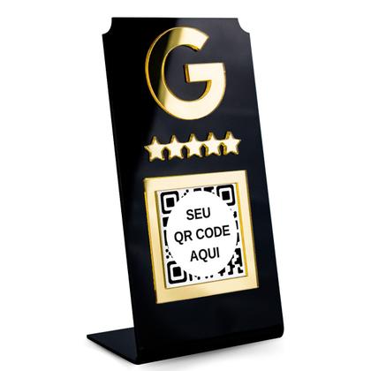 Imagem de Placa QR Code Avaliação Google Comércio Loja Preto