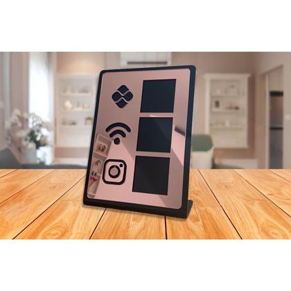 Imagem de Placa Qr Code Interativo  Display Mesa Balcão /  PIX - Wifi - Instagram