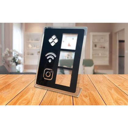 Imagem de Placa Qr Code Interativo  Display Mesa Balcão /  PIX - Wifi - Instagram