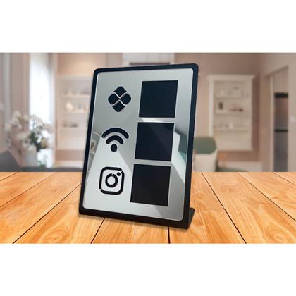 Imagem de Placa Qr Code Interativo  Display Mesa Balcão /  PIX - Wifi - Instagram