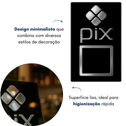 Imagem de Placa Qr Code Pix Pagamento Balcão Display Plaquinha Mesa Bar Quiosque Mercado Mercearia