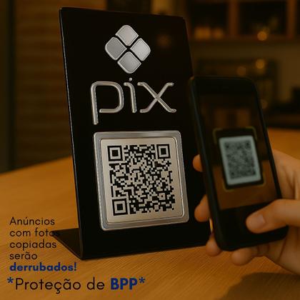Imagem de Placa Qr Code Pix Pagamento Balcão Display Plaquinha Mesa Bar Quiosque Mercado Mercearia