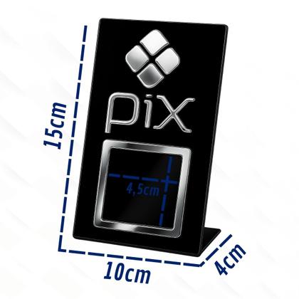 Imagem de Placa Qr Code Pix Pagamento Balcão Display Plaquinha Mesa Bar Quiosque Mercado Mercearia