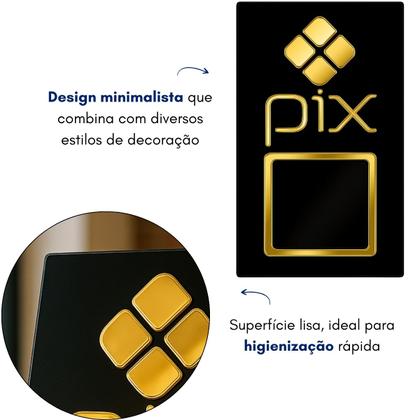 Imagem de Placa Qr Code Pix Pagamento Balcão Display Plaquinha Mesa Bar Quiosque Mercado Mercearia