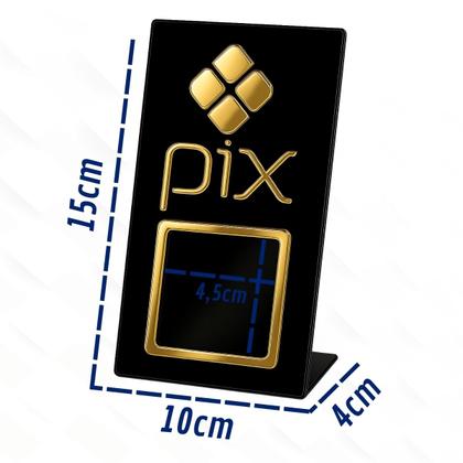 Imagem de Placa Qr Code Pix Pagamento Balcão Display Plaquinha Mesa Bar Quiosque Mercado Mercearia