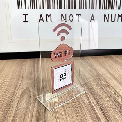 Imagem de Placa QrCode de WiFi De Mesa ou Balcão com base de Acrílico