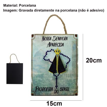 Imagem de Placa Quadro Nossa Sra Aparecida Padroeira Brasil Porcelana