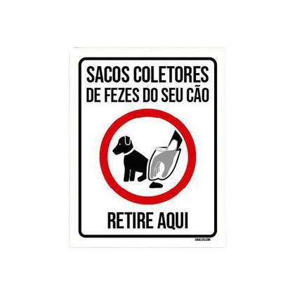 Imagem de Placa Sacos Coletores De Fezes Do Seu Cão Retire Aqui 36X46