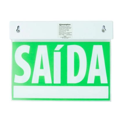 Imagem de Placa Saída De Emergência De Led Sinalização Verde / Branco  DUPLA FACE (dois lados) - Manplex