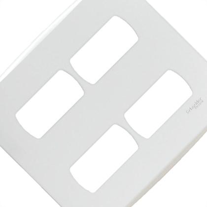 Imagem de Placa Schneider Miluz Branca 4X4 - 4 Modulos Com Suporte - S3B27540