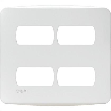 Imagem de Placa Schneider Miluz Branca 4X4 - 4 Modulos Com Suporte - S3B27540
