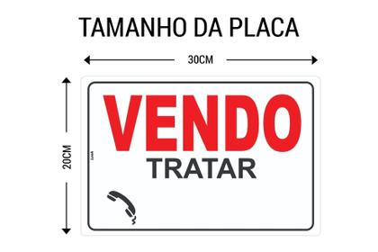 Imagem de Placa Sinalização de Aviso Vendo Tratar Vendedor Casa Imóvel Carro Espaço Telefone