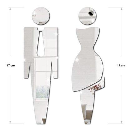 Imagem de Placa Sinalização Espelho Em Acrílico Para Banheiro