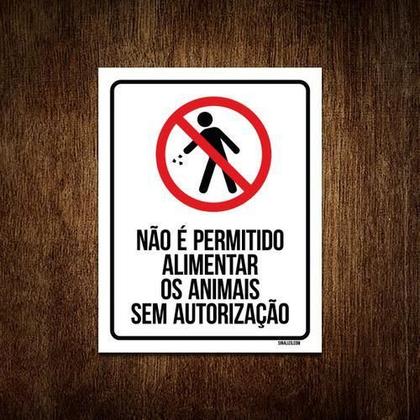 Imagem de Placa Sinalização - Não Permitido Alimentar Animais 36X46