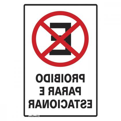 Imagem de Placa Sinalizacao Poliestireno 20X30 ''Proibido Parar/Estacionar'' 250Ce