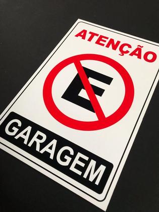 Imagem de Placa Sinalização Proibido Estacionar Garagem 30X40Cm