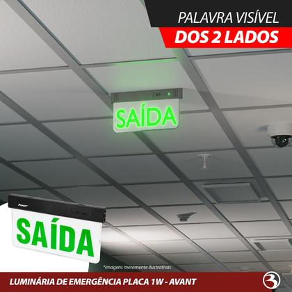 Imagem de Placa Sinalização Saída 6000k Led 2 Lados Bivolt 1w Verde - Avant