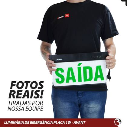 Imagem de Placa Sinalização Saída 6000k Led 2 Lados Bivolt 1w Verde - Avant