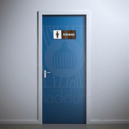 Imagem de Placa Sinalização Sanitário Empresa Feminino Porta Parede