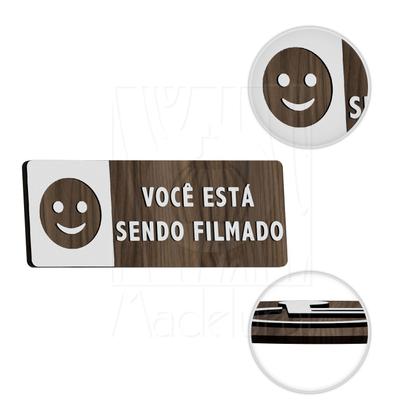 Imagem de Placa Sinalização Sorria Você está sendo filmado Aviso