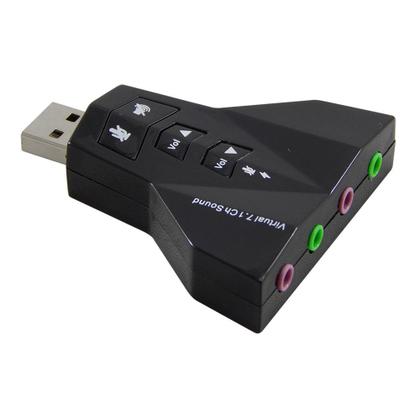 Imagem de Placa Som Usb Universal Computador 7.1 Canais 4 Portas