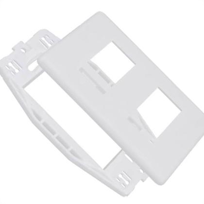 Imagem de Placa Steck Linha Stella Branca 4X2 - 2 Modulos Separados Horizontais Com Suporte 869370