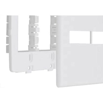 Imagem de Placa Steck Linha Stella Branca 4X4 - 1 Modulo + 1 Modulo Horizontal Com Suporte 9772