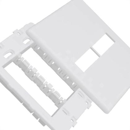 Imagem de Placa Steck Linha Stella Branca 4X4 - 1 Modulo + 1 Modulo Horizontal Com Suporte 9772