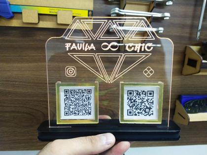 Imagem de Placa Totem QR-CODE com LED Logo