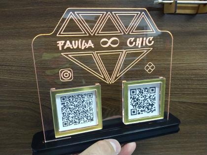 Imagem de Placa Totem QR-CODE com LED Logo