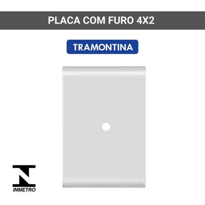 Imagem de Placa Tramontina 4x2 1 Furo p/ Fio c/ Suporte Liz - Kit 5 un