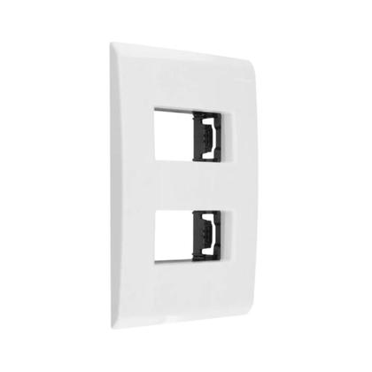 Imagem de Placa Tramontina 4x2 2 Módulos Dist. Liz - Kit 10un.