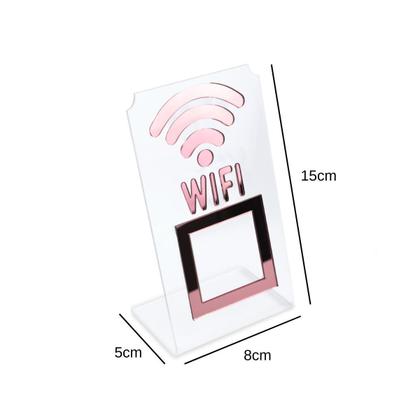 Imagem de Placa Wifi Qr Code Display Acrílico Mesa Balcão Transparente