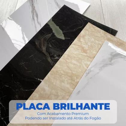 Imagem de Placas Adesiva Parede Piso Painel Mármore Preto Vinílico Premium Autocolante 3d Lavavel 30x60cm