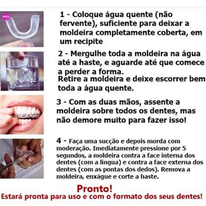 Imagem de Placas Bruxismo Moldeira de Silicone Molde Caseiro Aparelho Protetor Inferior e Superior + ESTOJO