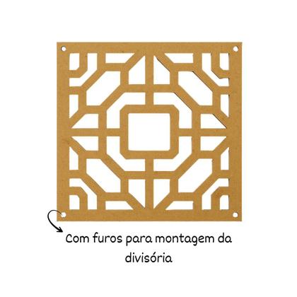 Imagem de Placas Cobogó Vazadas Decorativas Divisória de Ambiente 3D MDF 3mm Kit 10 e 20 peças